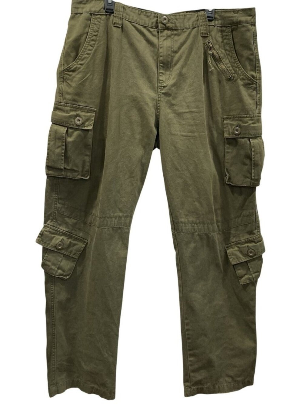 Must Way Army Green Cargo Pants Mens 40x33 Baggy Wide Leg Paratrooper Streetwear